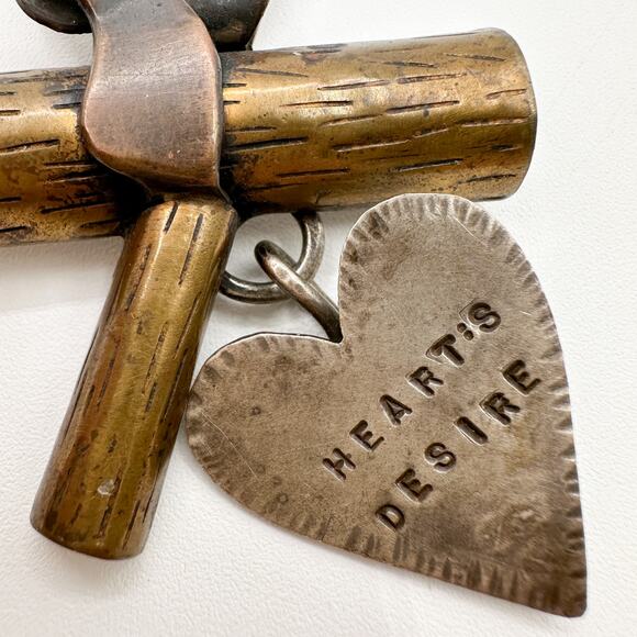 Heart's Desire Mixed Metal Brooch Silver Brass Copper Handmade Signed Collz - Picture 4 of 13